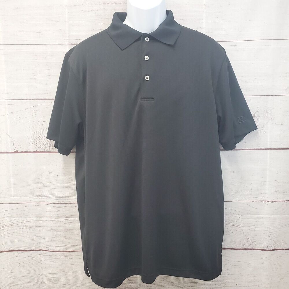 Perry Ellis U2 Under Golf Polo Black Shirt Men’s Large READ
